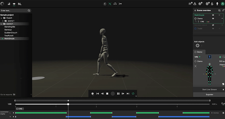 Motion capture animation software